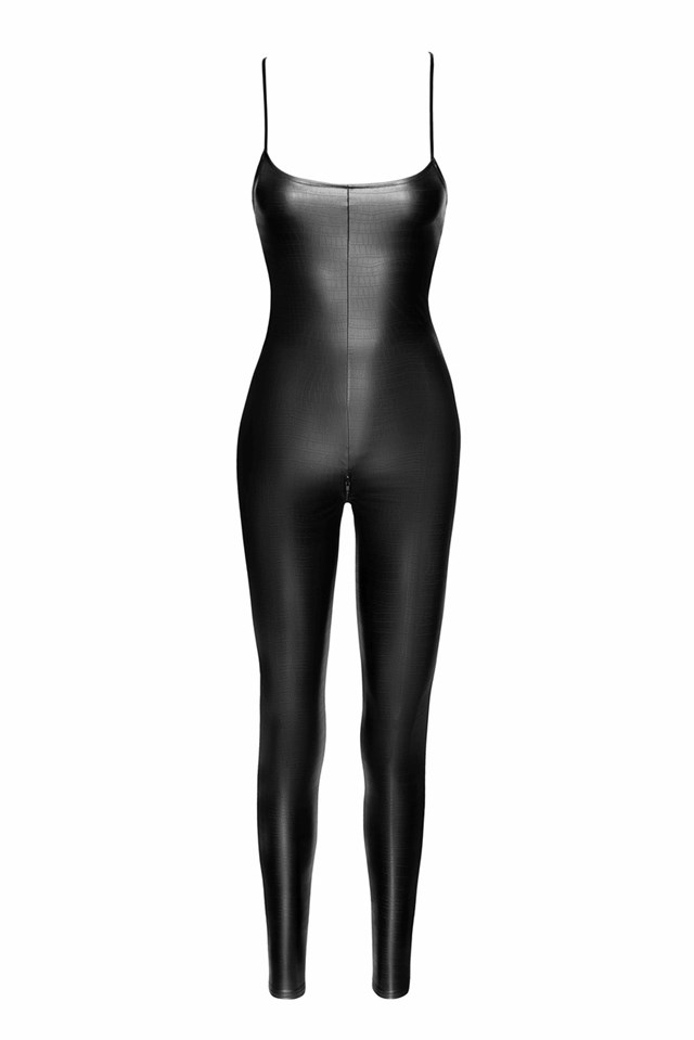 F316 Wild Crocodile Wetlook Catsuit med snörning