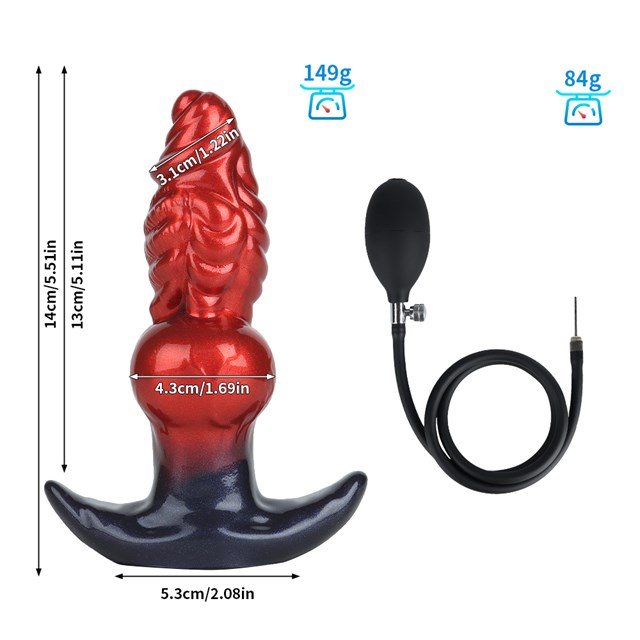 Fantasty Beast Inflatable Butt Plug Red