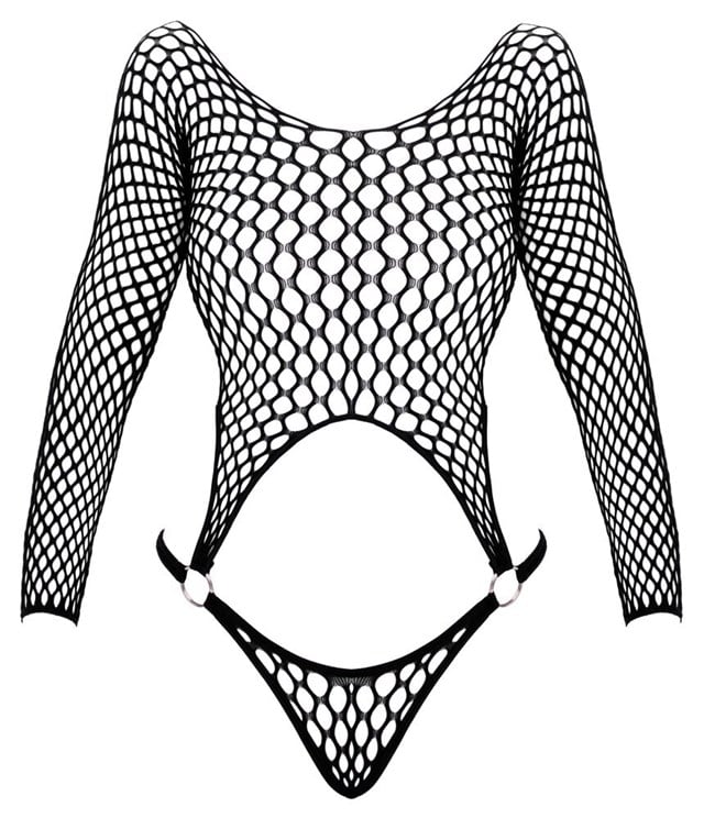 Net Thong Body With Long Sleeves
