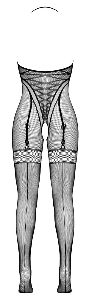 Open Cup & Crotchless Net Catsuit