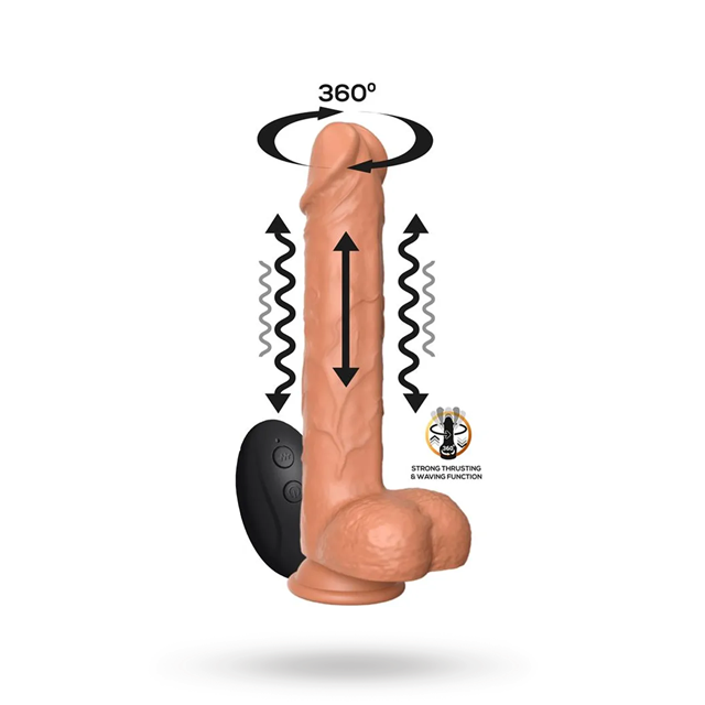 Flavius Dildo With Thrusting, Waving & Vibration 23 cm