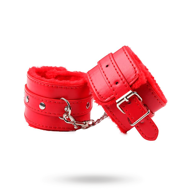 Furry Wrist Cuff Red