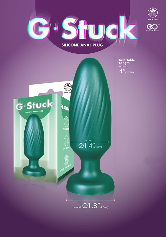 G-Stuck Silicone Anal Plug Metallic Black