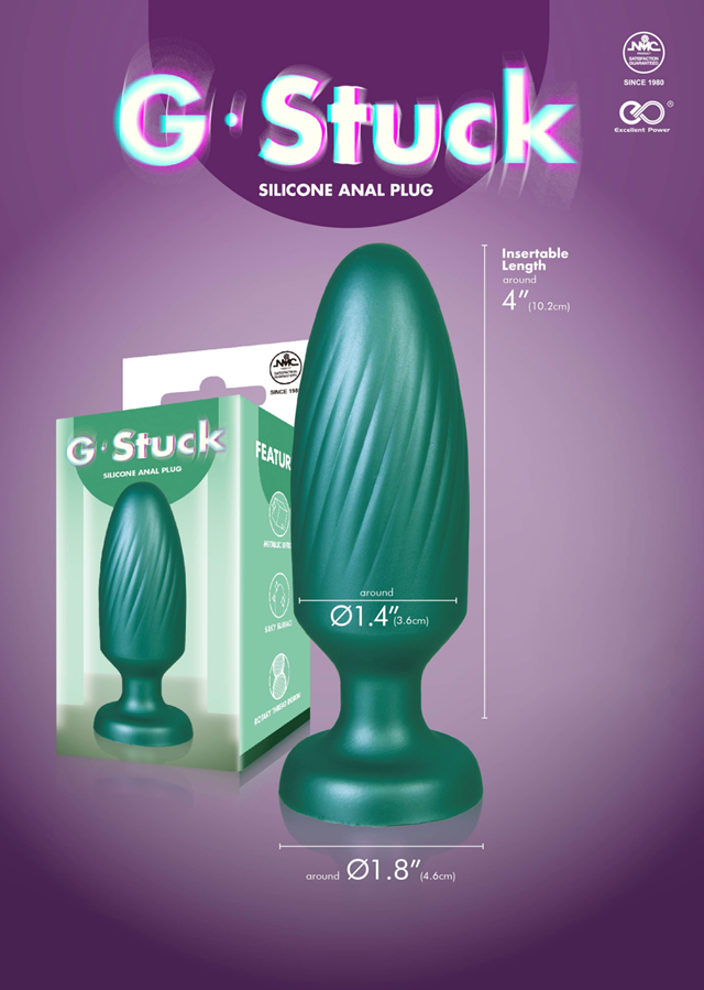 G-Stuck Silicone Anal Plug Metallic Blue
