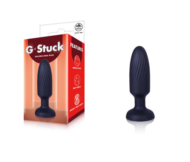 G-Stuck Silicone Butt Plug Metallic Black