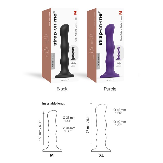 DILDO GEISHA BALLS SVART - XL