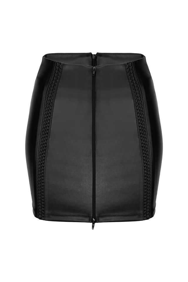 Konstläder Kjol Med Dragkedja