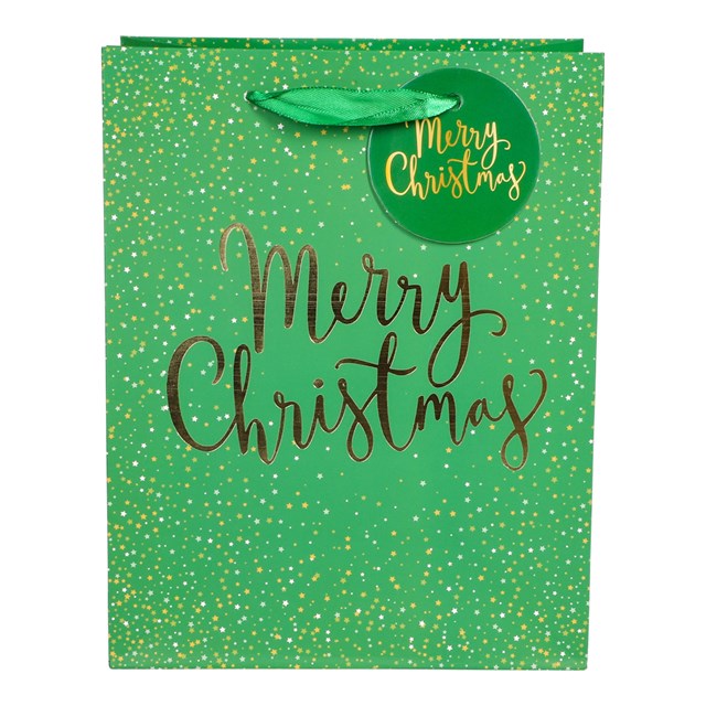 PRESENTPÅSE MERRY CHRISTMAS GRÖN