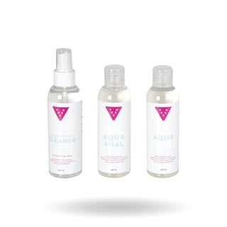 Vuxen Aqua & Aqua Anal Glidmedel + Toy Cleaner 3x150ml