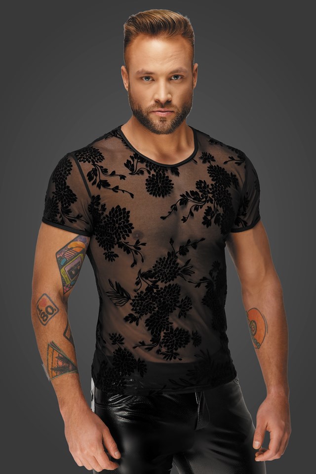 H073 Svart broderad t-shirt