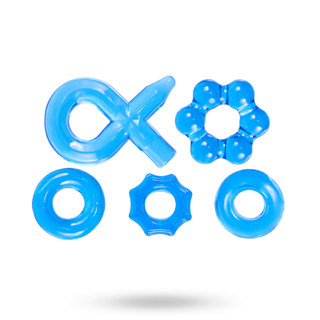 Hardcore Powerful Cock-ring Set Blue