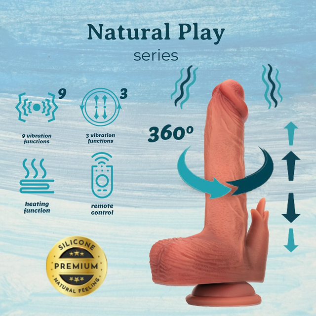 Heated Thrusting & Rotating Dildo With Clitoral Stimulation