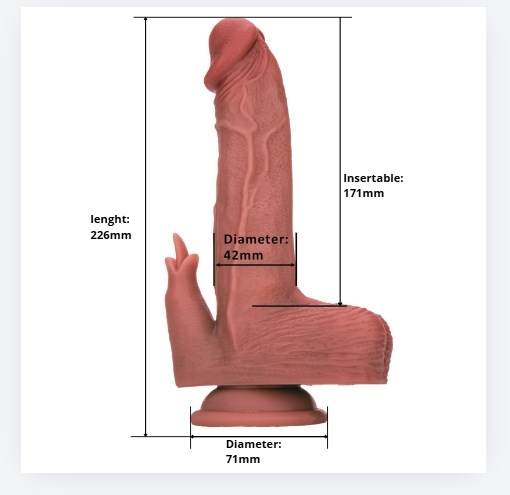 Heated Thrusting & Rotating Dildo With Clitoral Stimulation