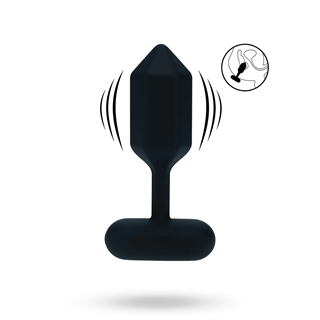 Hexagonal Vibrating Silicone Anal Plug - S - Black