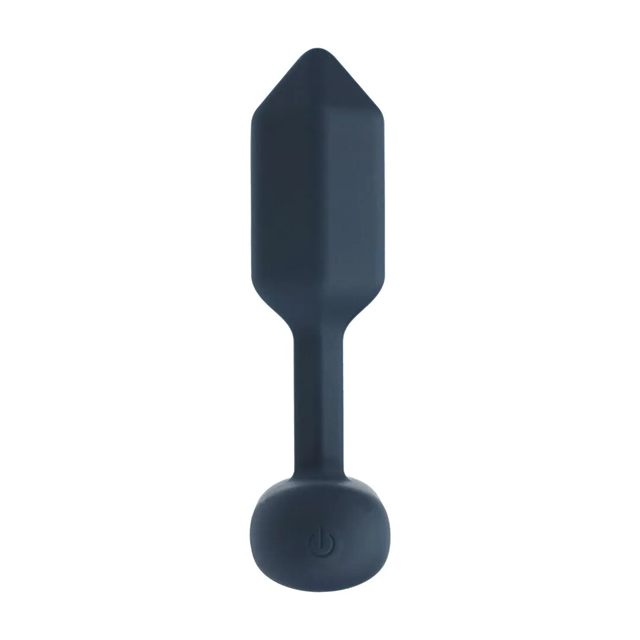 Hexagonal Vibrating Silicone Anal Plug - S - Black