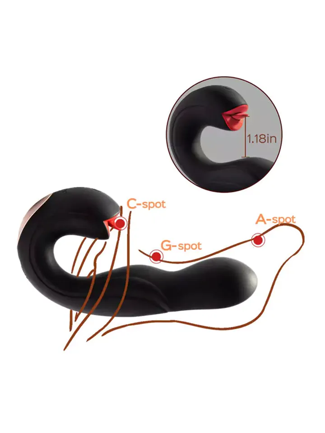 Joi Pro Rotating Head G-spot Vibrator & Clit Licker Red