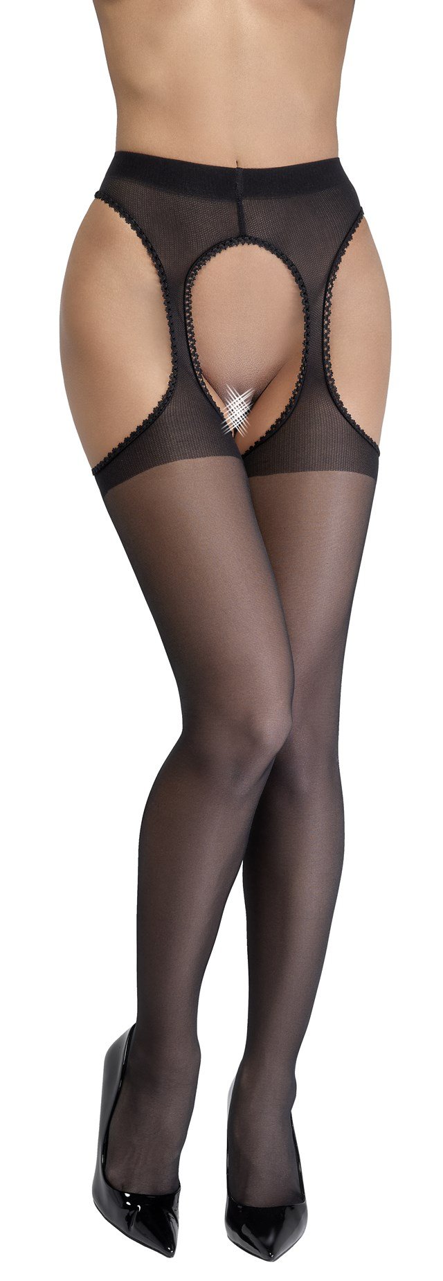 Open Crotch Suspender Stockings