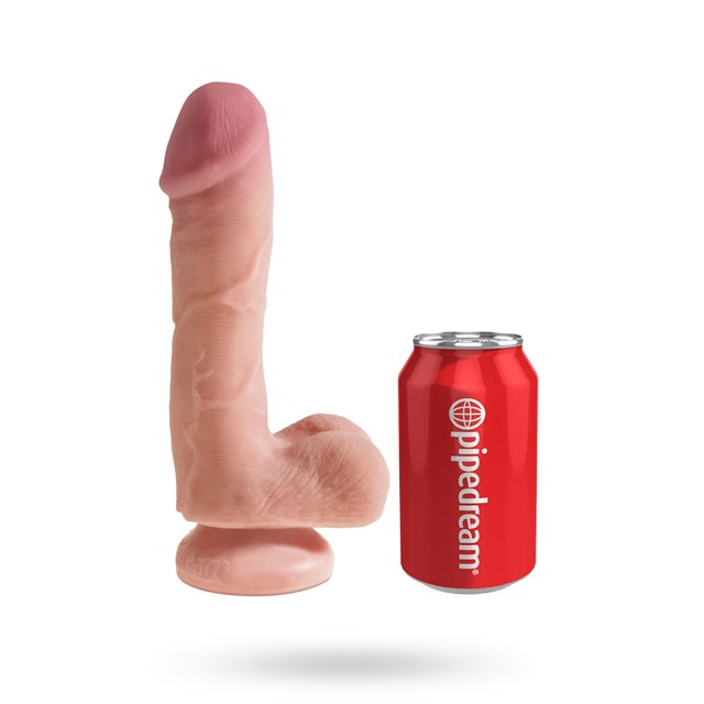 King Cock Plus with Balls Dual Density 16.5cm - Flesh
