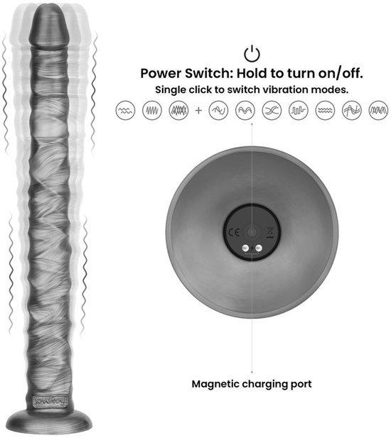 King Sized Vibrating Vibrax Slider 40,8 cm
