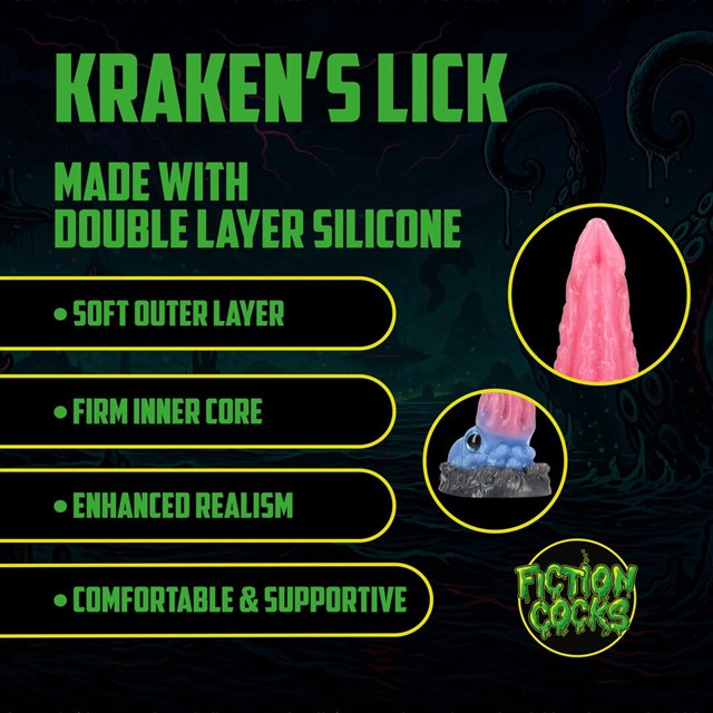 Kraken's Lick Silicone Dildo - Blue/Red