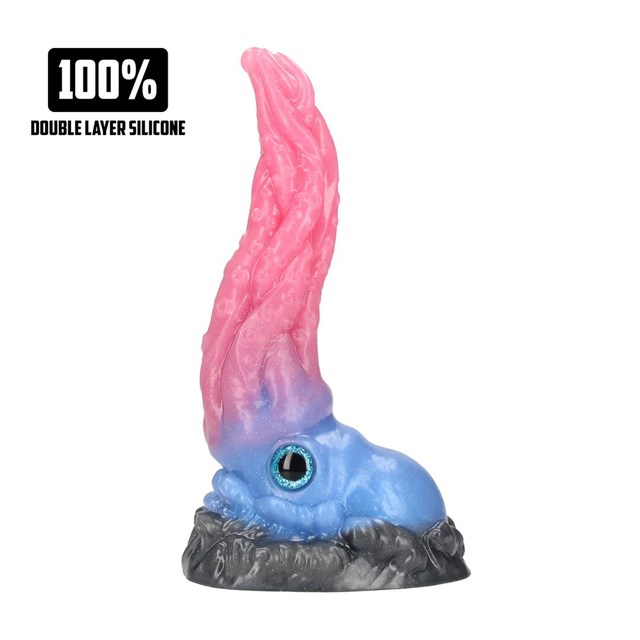 Kraken's Lick Silicone Dildo - Blue/Red