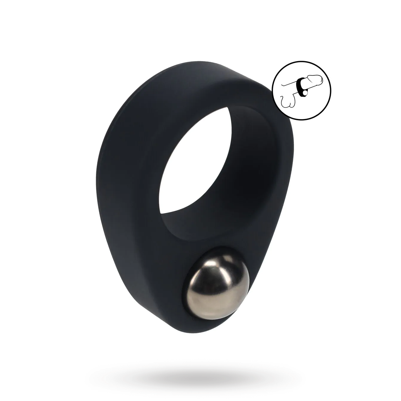 Liquid Silicone Single Weighted Ball Cockring - Black | SEXLEKSAKER - MEST FÖR HONOM - Penisringar | Intimast