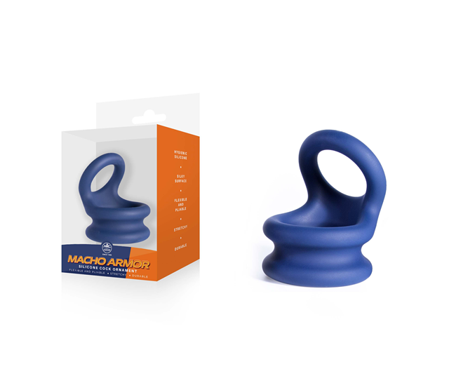 Macho Armour Silicone Cock Ring Blue