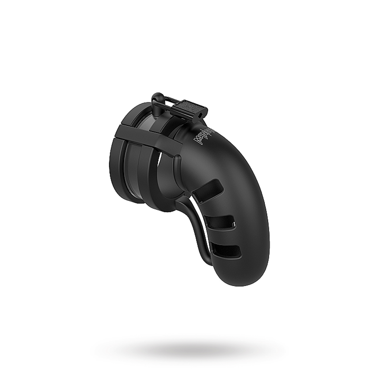Model 19 - Chastity - 4.5"" - Silicone Cage Ballsplitter - svart