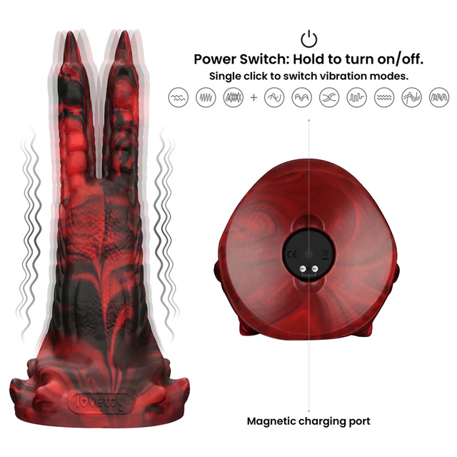 Monster Savage Double Claw Vibrating Dildo