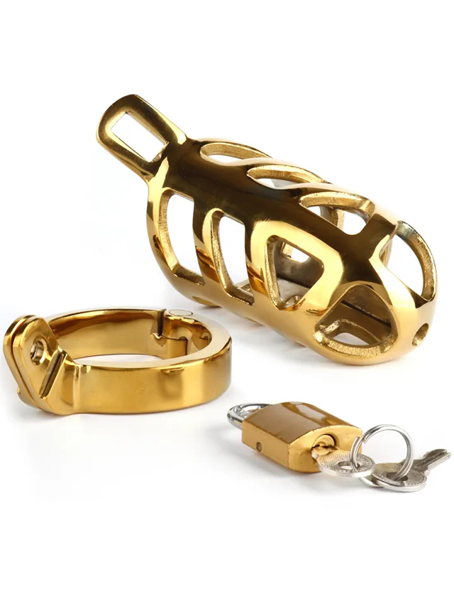 Mr. Steel Brutal Chastity Cage Gold