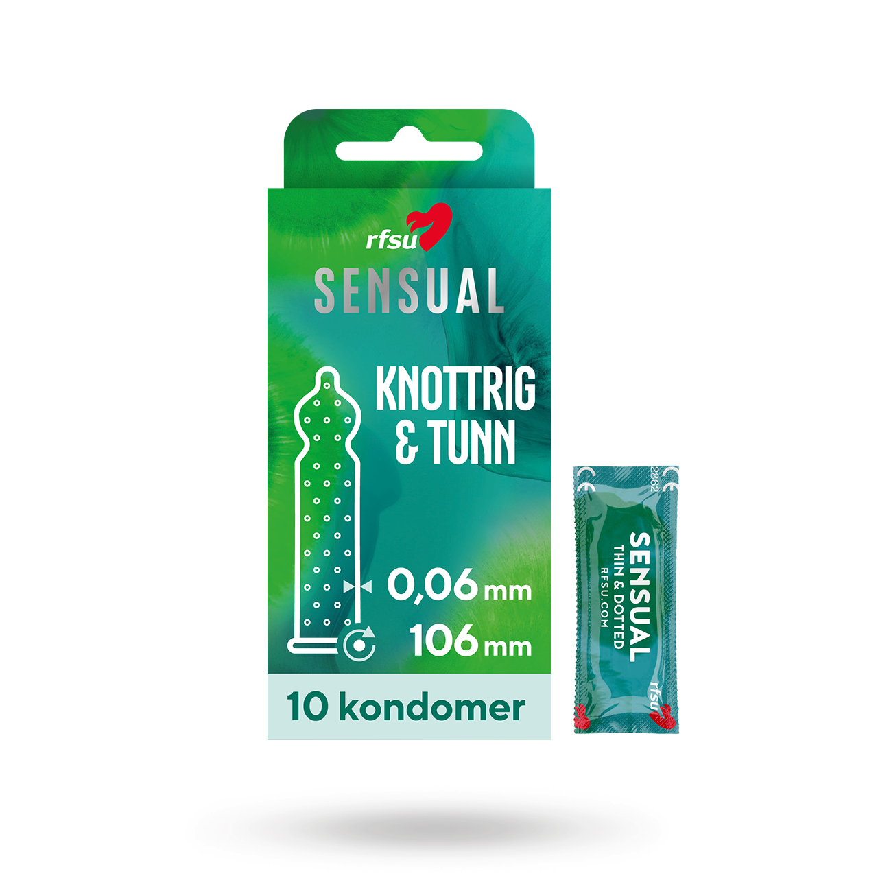 Sensual (Näkken) - Knottrigt Tunn Kondom - 10 pack