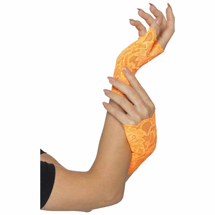 Näthandskar Korta Orange