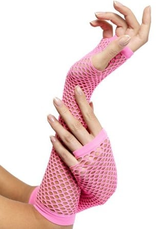 Näthandskar Långa Rosa