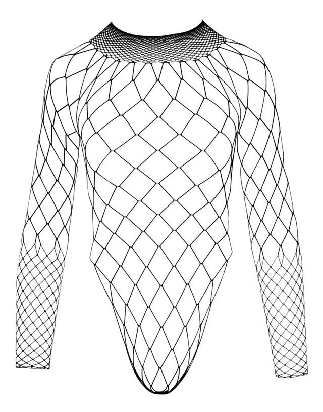 Net Thong Body With Long Sleeves