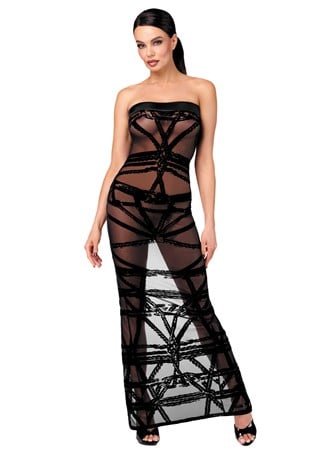 F358 Bondesque Opera Off-shoulder Long Dress