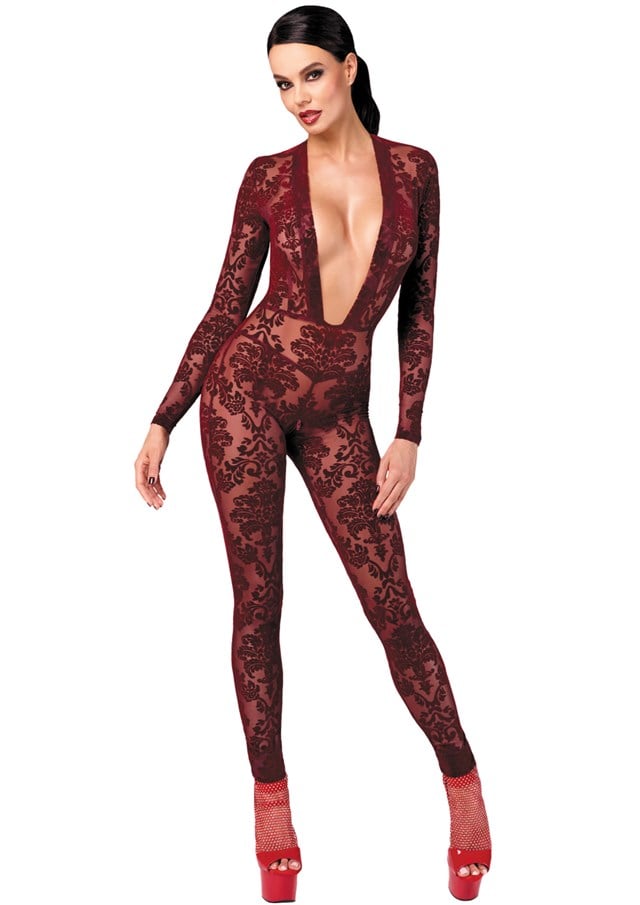F382 Kink Royal Catsuit Burgundy