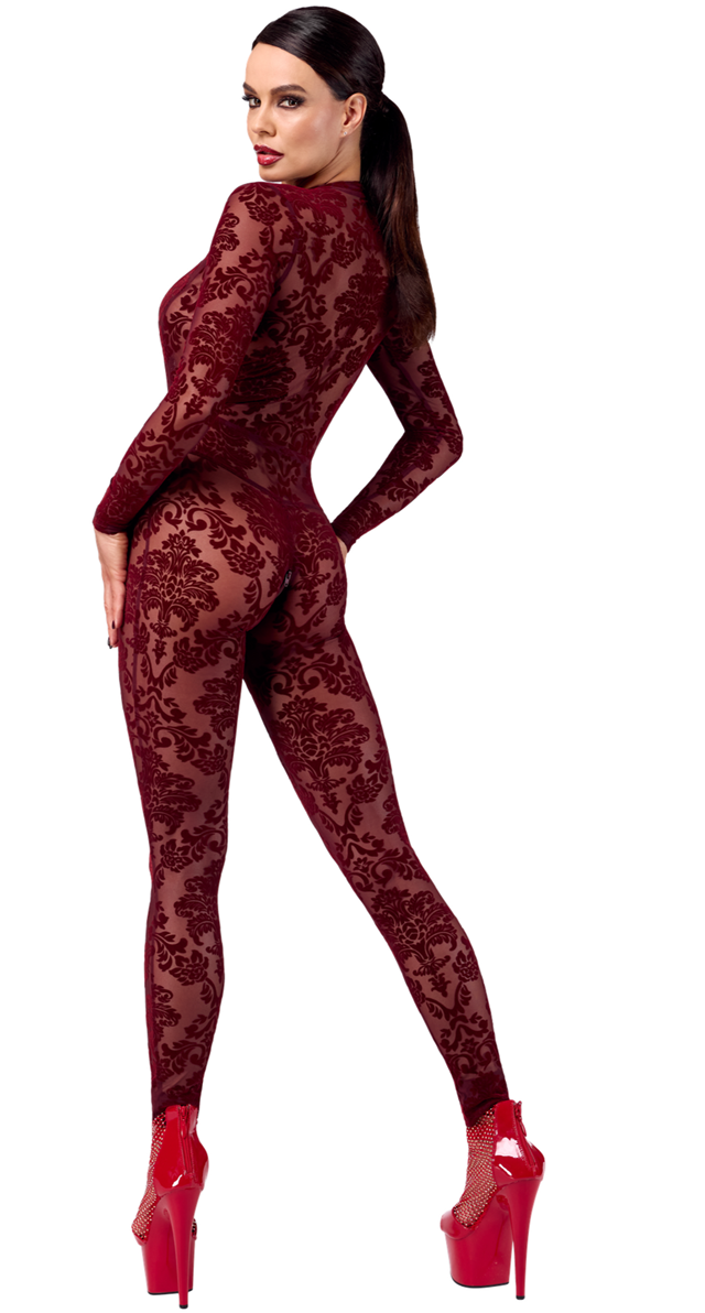 F382 Kink Royal Catsuit Burgundy