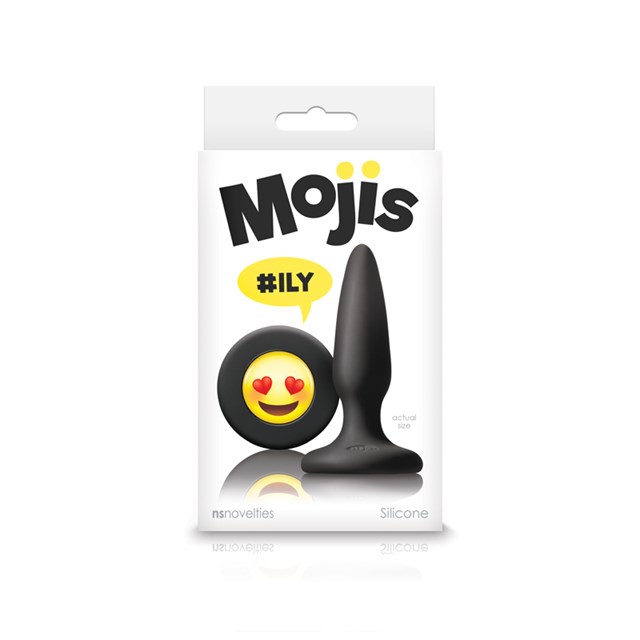 Moji's ILY Svart Mini Silikon Plug med Emoji
