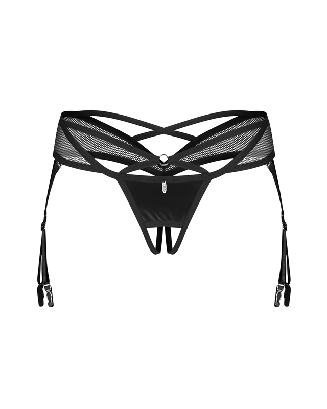 Dominna Crotchless Thong Black
