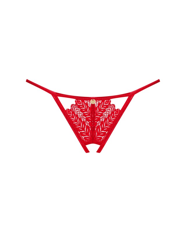 Ingridia Crotchless Thong Red