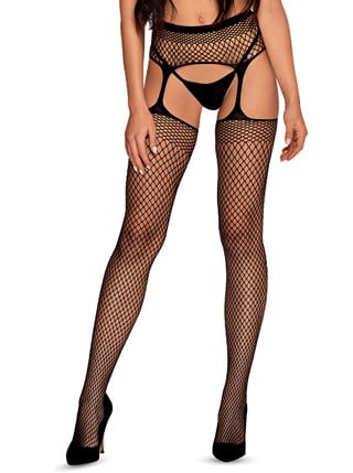 S815 Garter Stockings - Svart