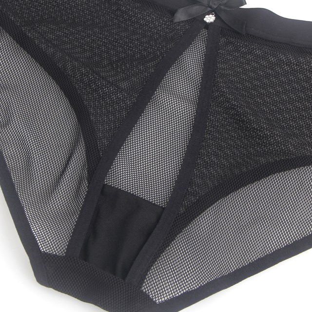 Open Back Mesh Panty Black