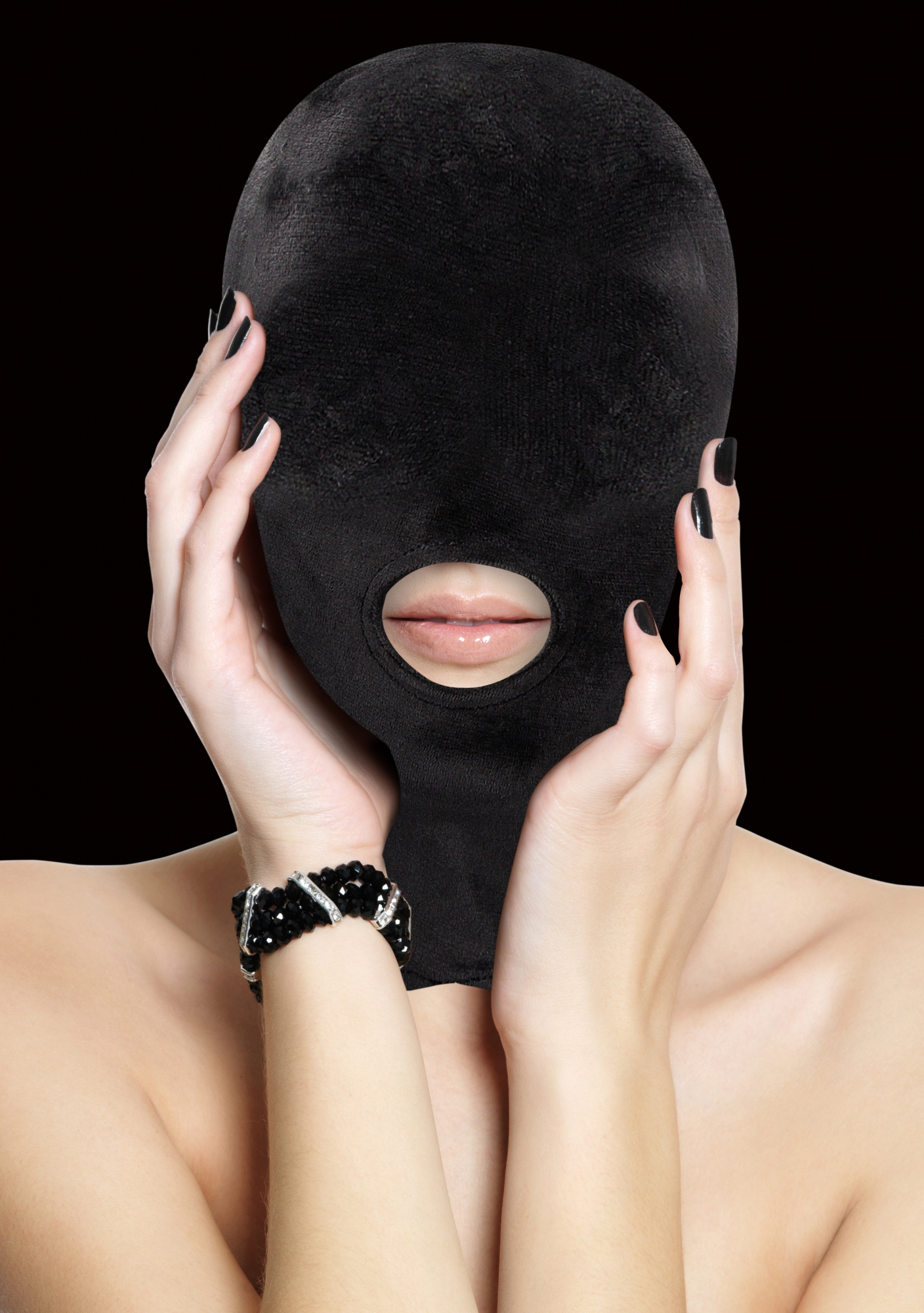 Velvet & Velcro Mask med munöppning