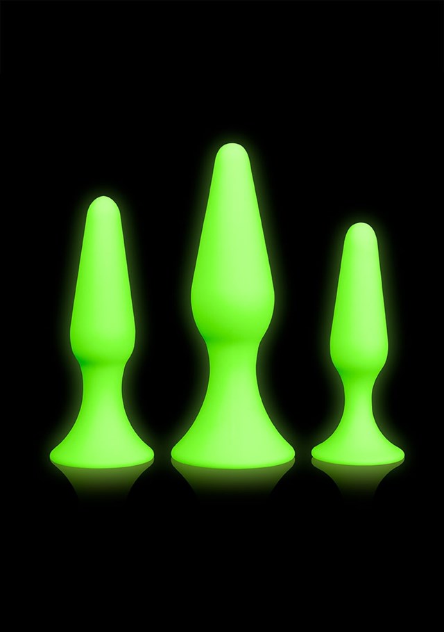 Butt Plug Set - Glow in the Dark - Neon