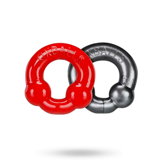 Ultraballs Cock Rings Silver Steel & Red