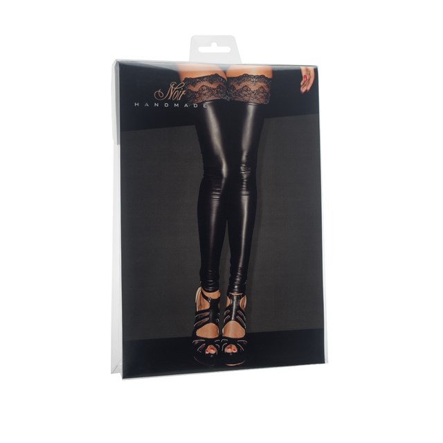 Noir SUPERSTAR Power Wetlook Stockings