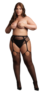 Svart Trosa med Strumpor plus size