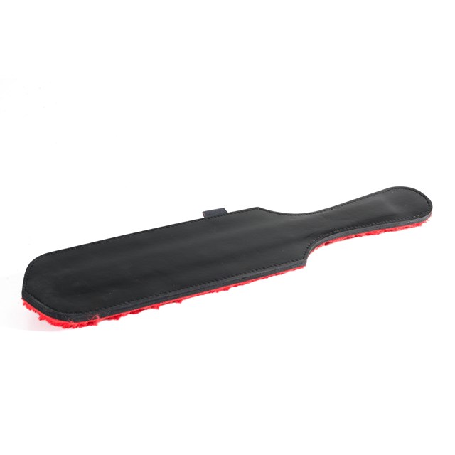 Leather Paddle with Red Fur
