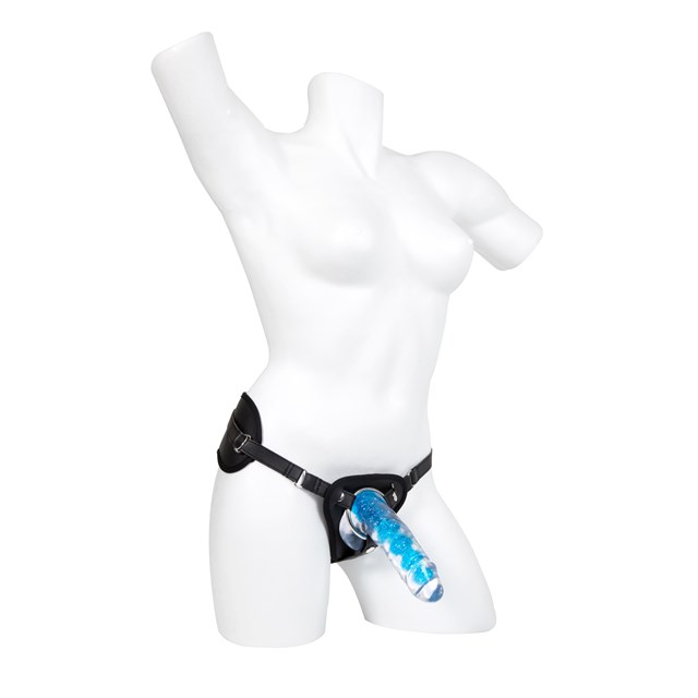 Crystal Pleasures Dual Density Reality Dong 17 cm Strap-On