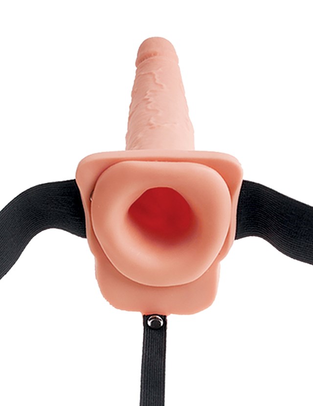 19 CM SQUIRTING HOLLOW STRAP-ON WITH BALLS